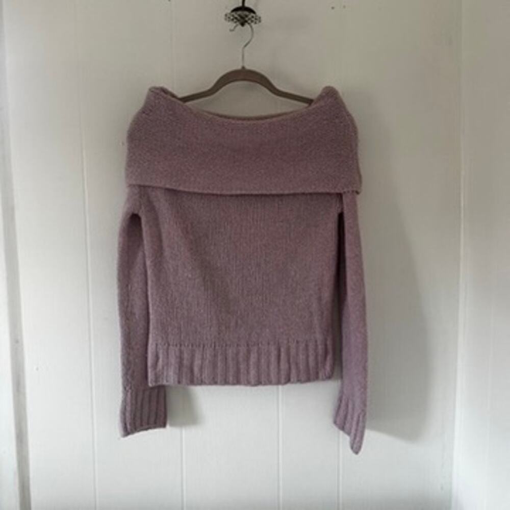 Anthropologie Lavender Off-Shoulder Sweater